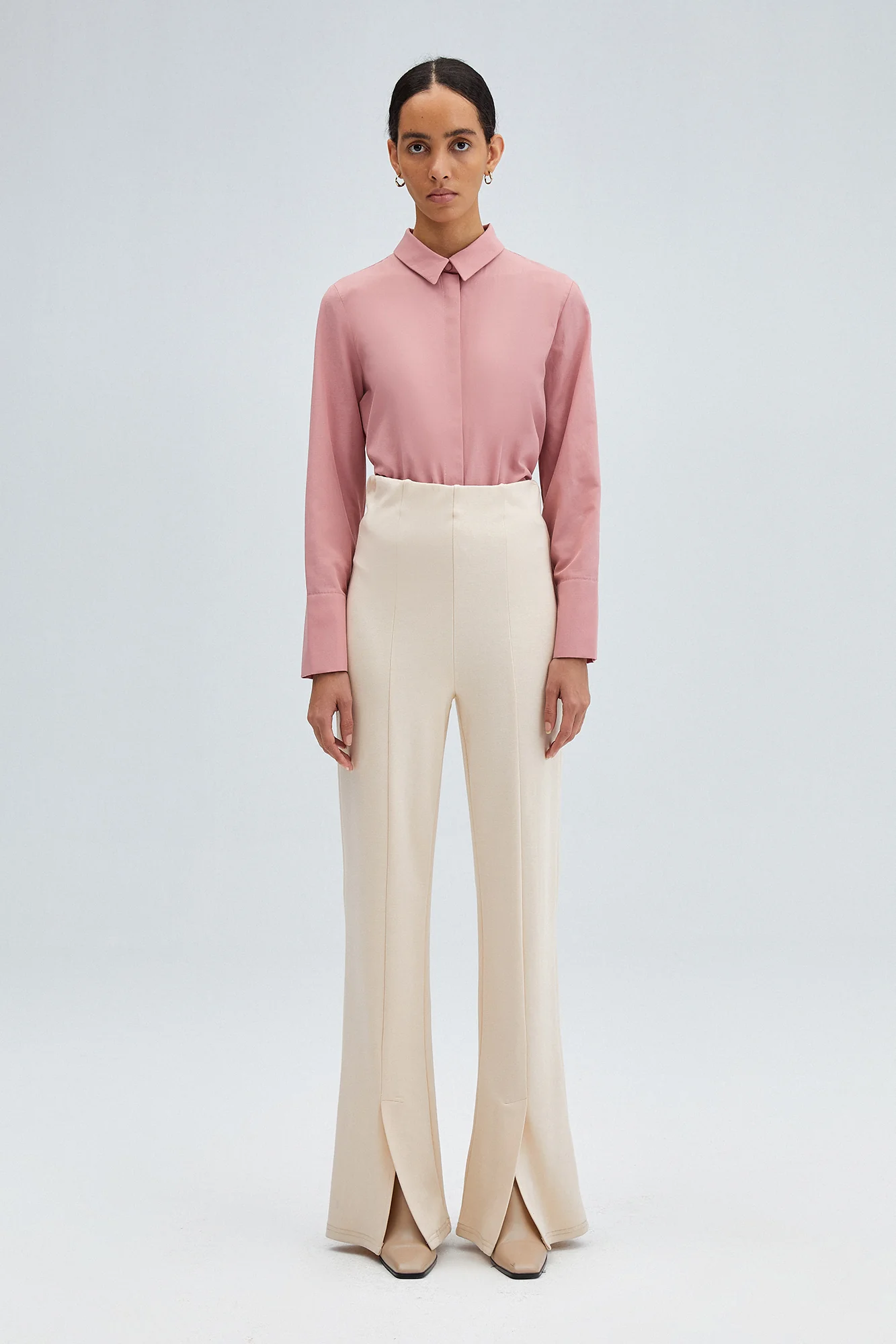 SLIT DETAILED JERSEY TROUSERS - Image 2