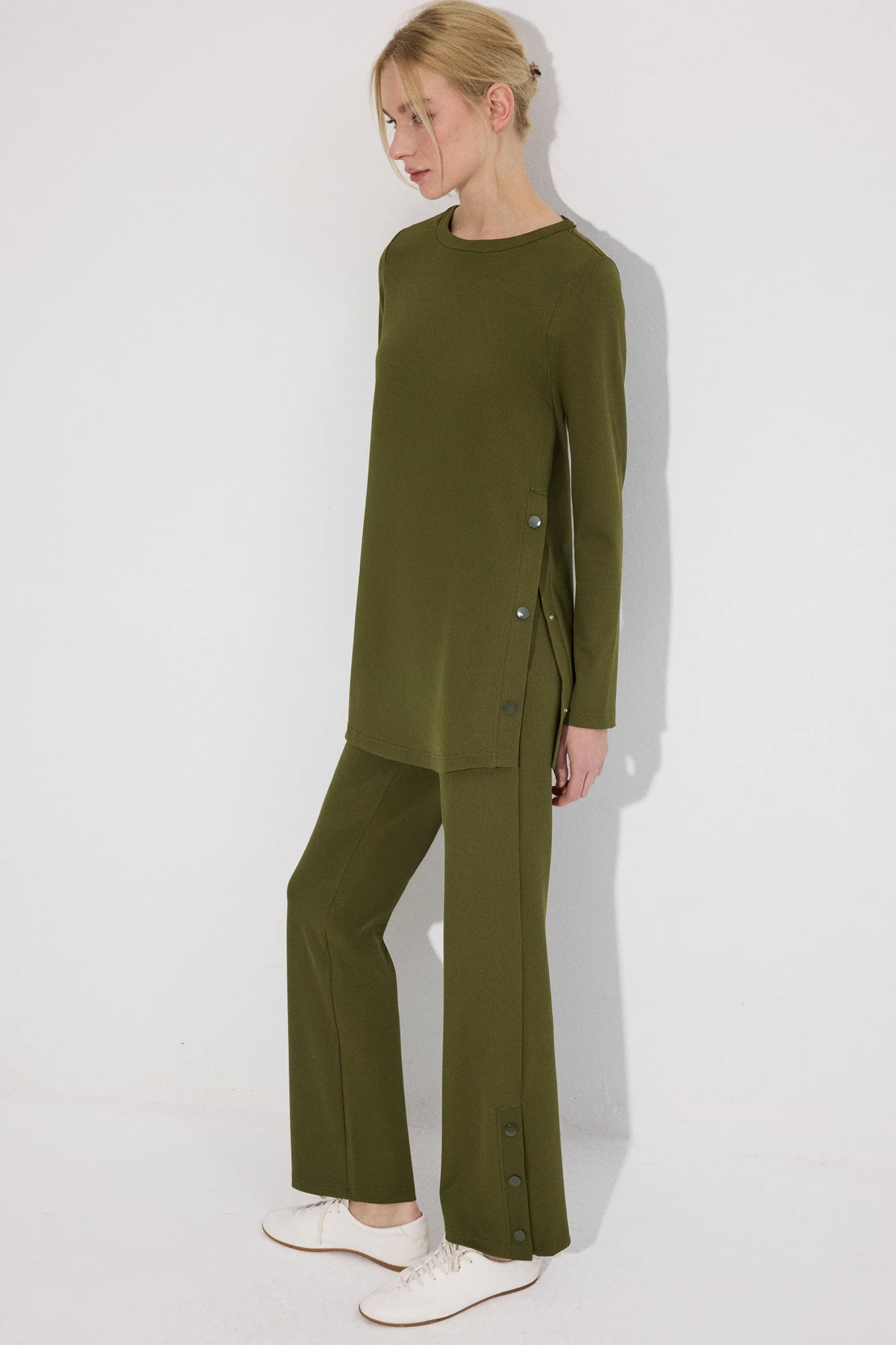 SNAP DETAILED TUNIC TROUSER SET - Image 2