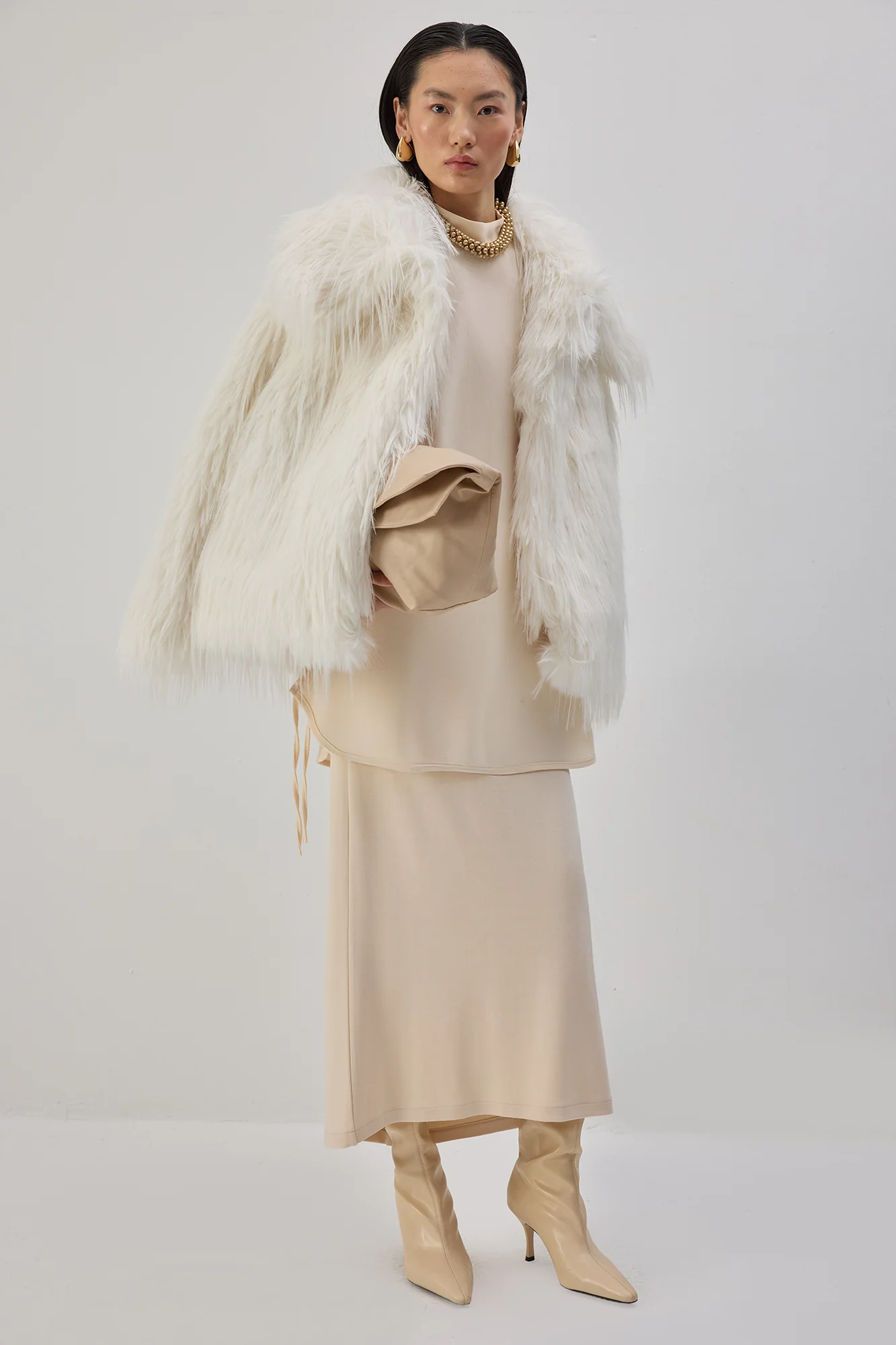 STAND-UP COLLAR CREPE TUNIC - Image 3