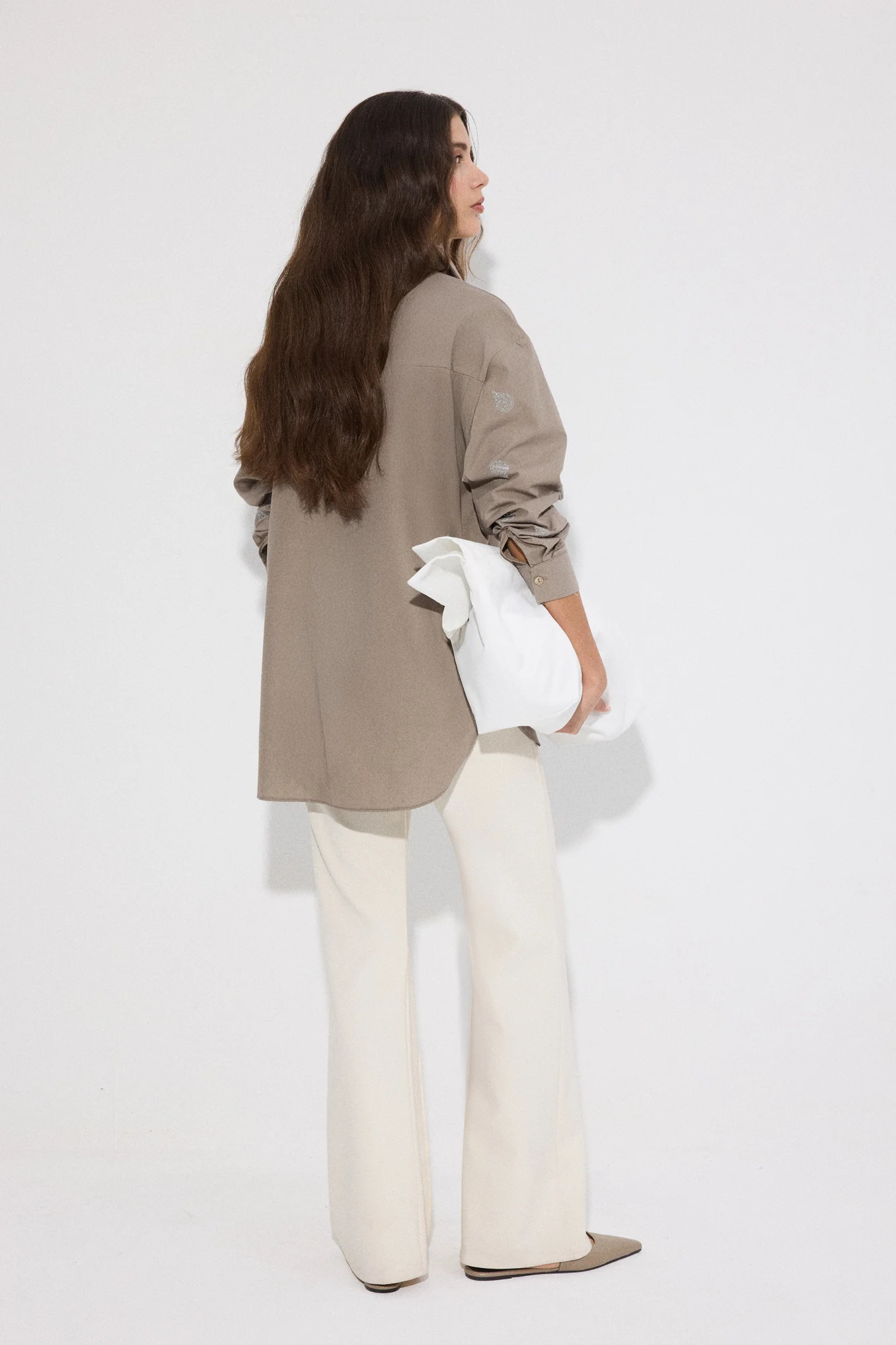 STONE EMBELLISHED POPLIN SHIRT - Image 5