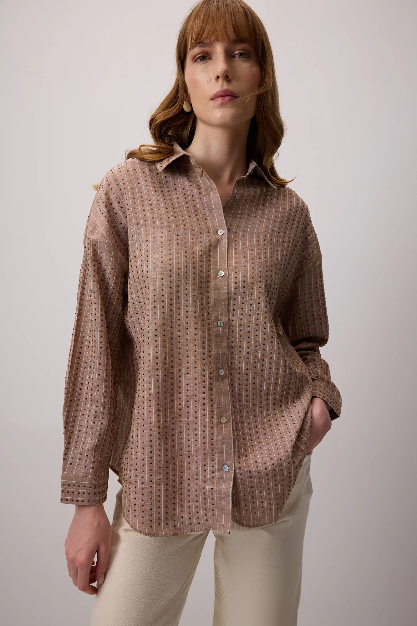 STONE PRINTED OVERSIZED SHIRT - Image 3