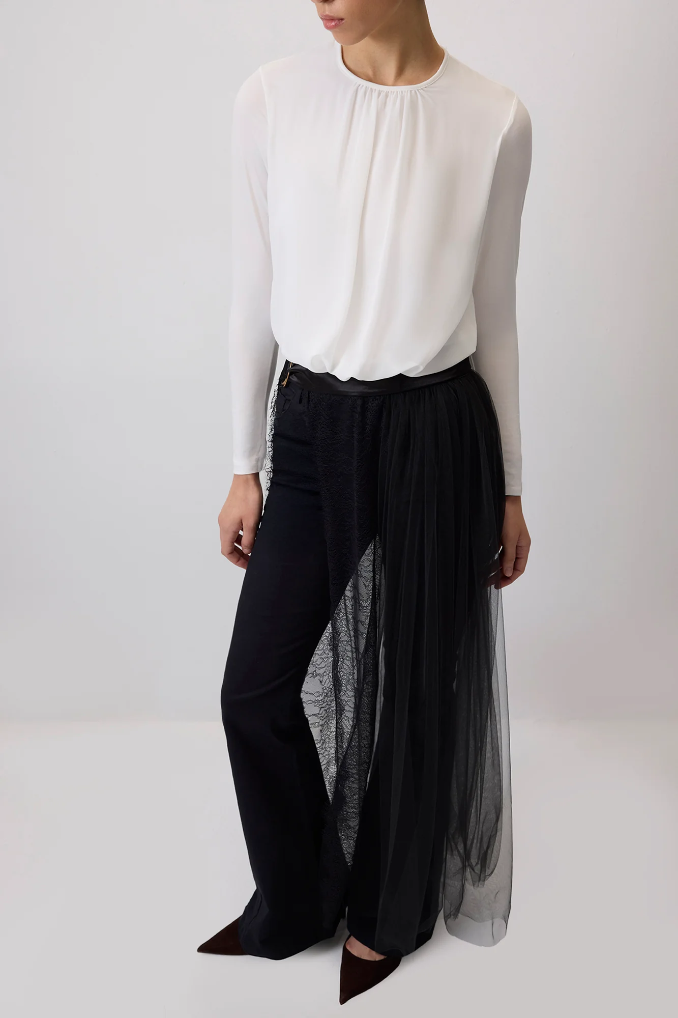 RUCHED CHIFFON SNAP BODYSUIT - Image 5