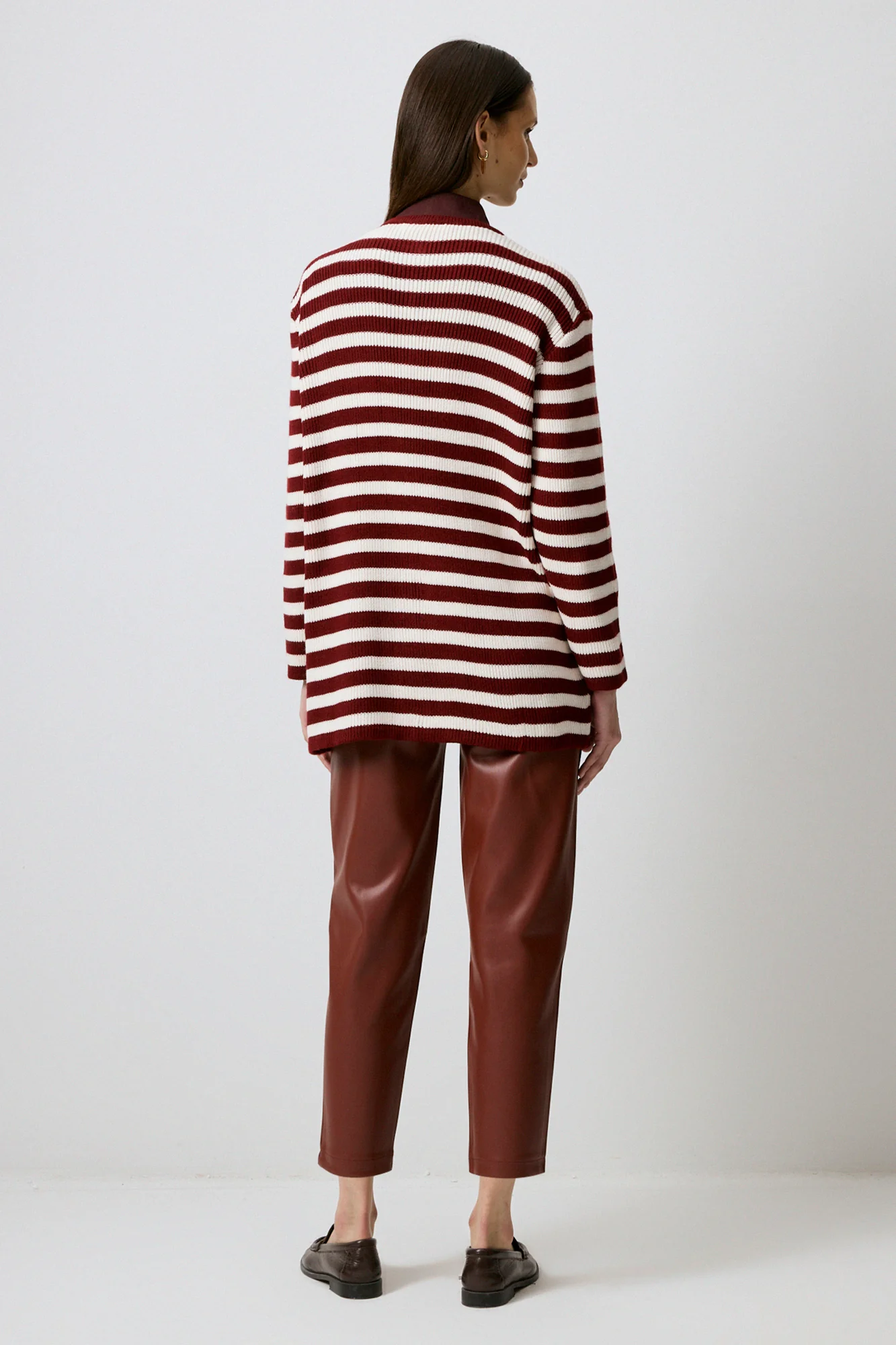 STRIPED LONG CARDIGAN WITH GOLD BUTTONS - Image 10