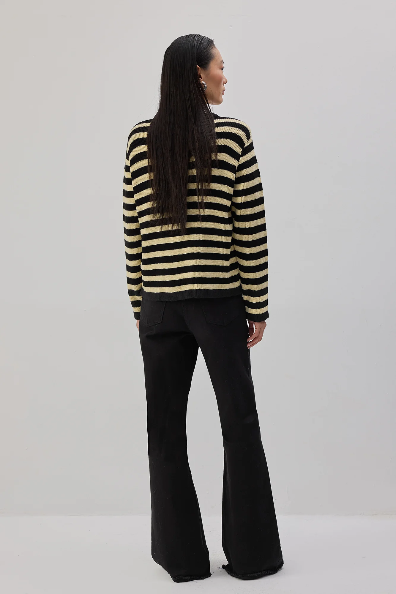 STRIPED SHORT CARDIGAN WITH GOLD BUTTONS - Image 7