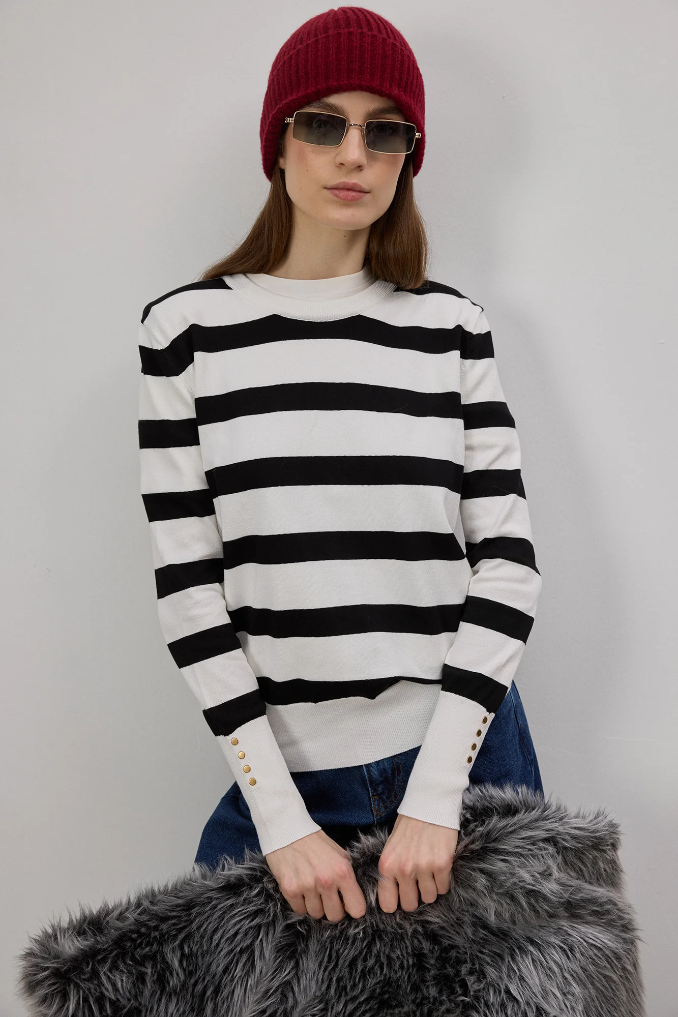 STRIPED KNITTED BLOUSE - Image 2