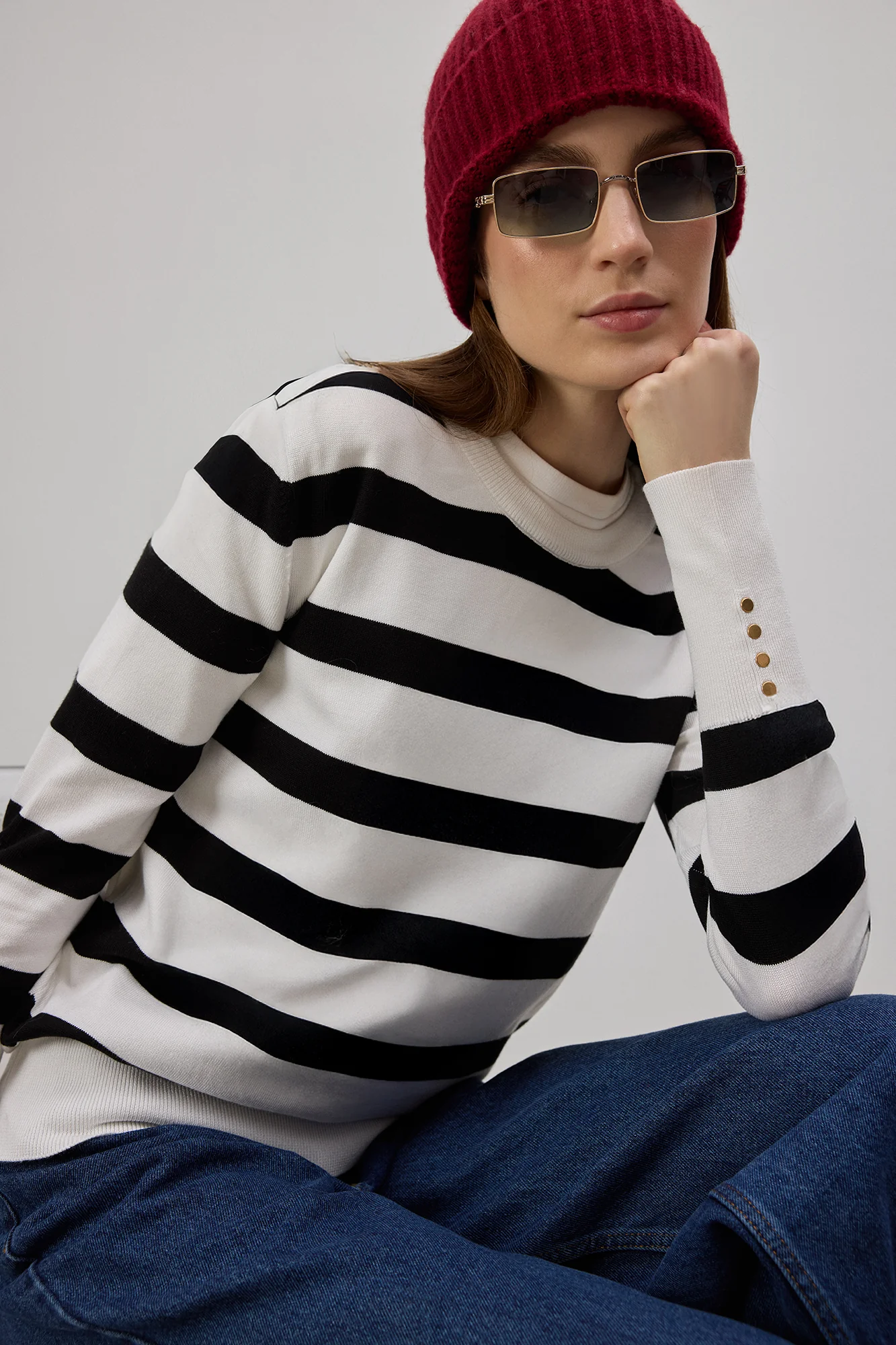 STRIPED KNITTED BLOUSE - Image 3