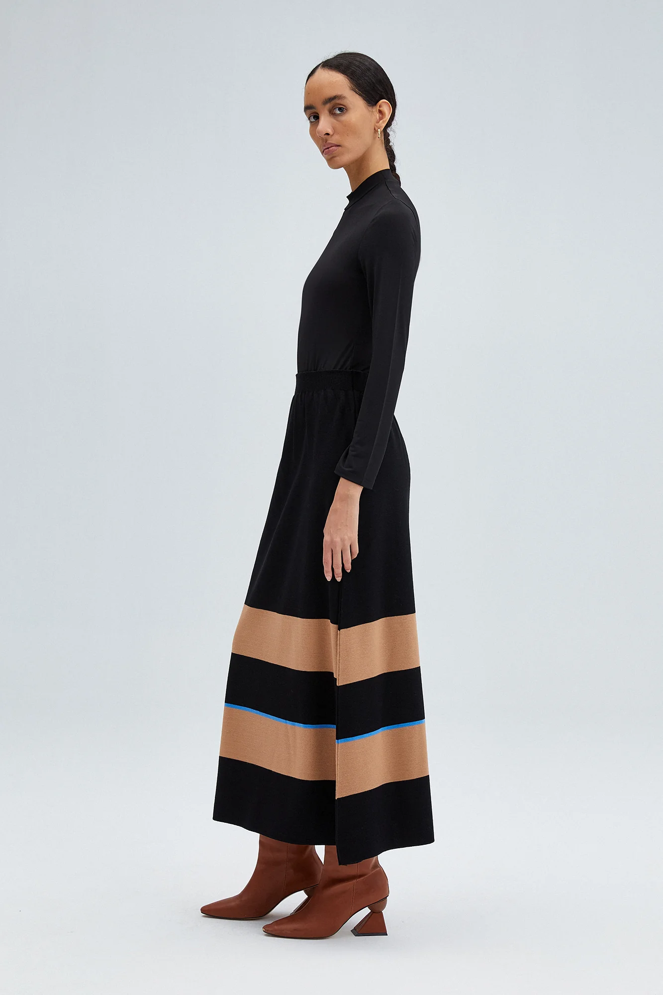 STRIPED KNITWEAR SKIRT WITH ELASTIC WAIST - Image 4