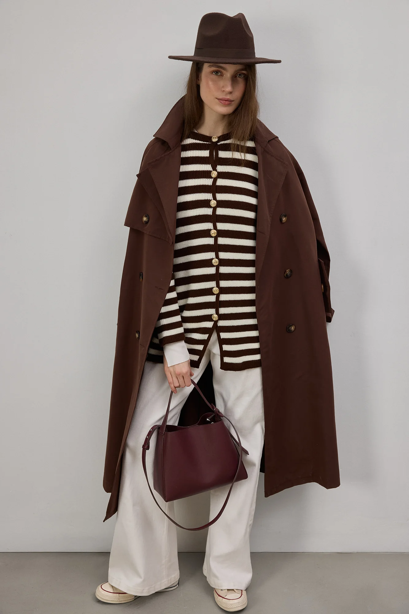 STRIPED LONG CARDIGAN WITH GOLD BUTTONS - Image 4