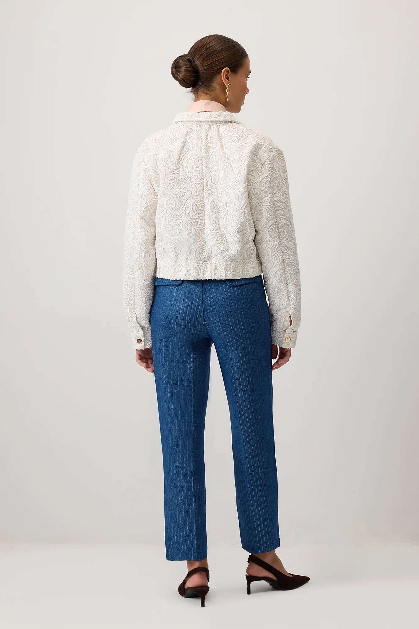 STRIPED PLEATED TROUSERS - Image 2