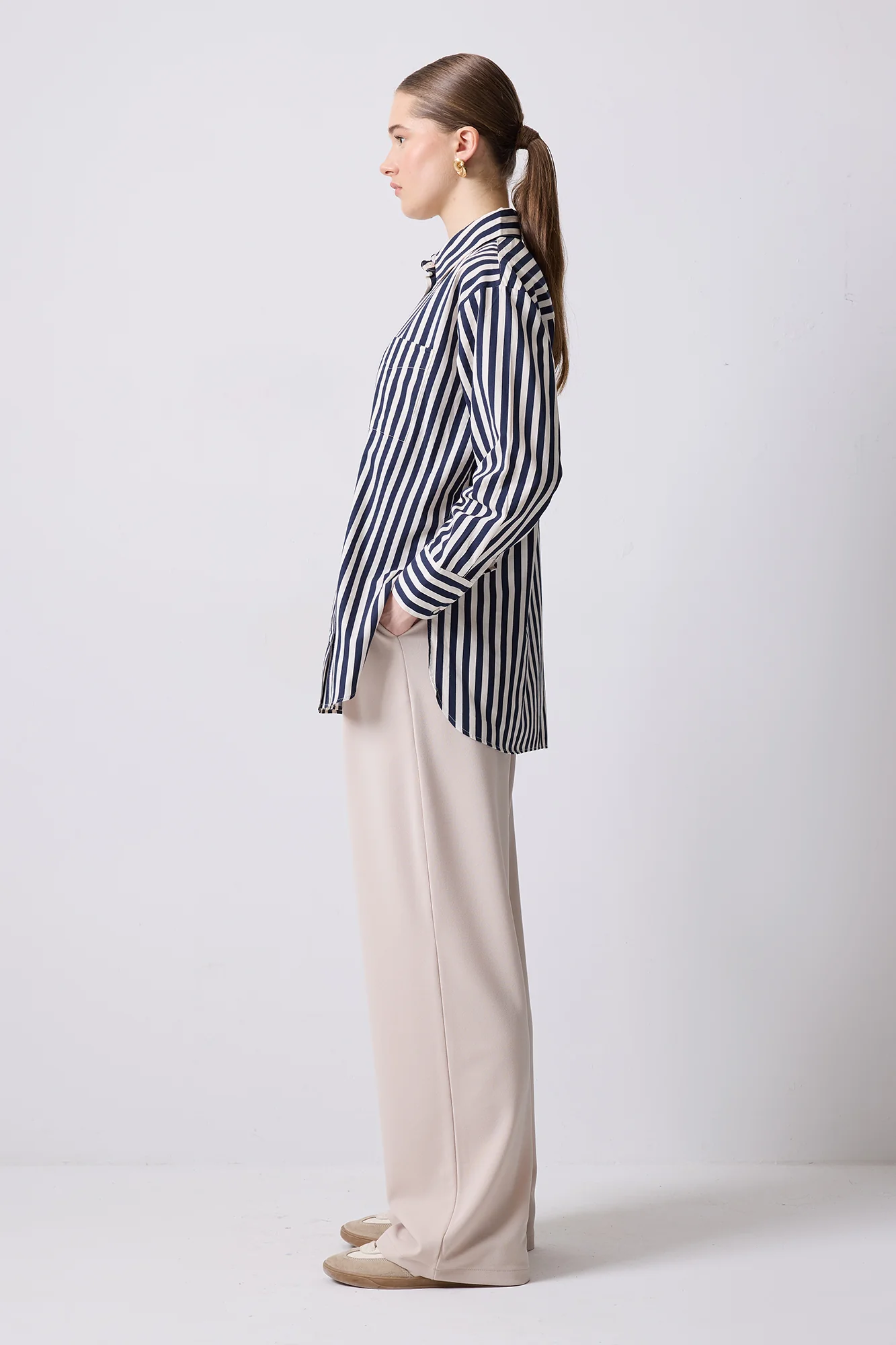 THICK STRIPED OVERSIZE SHIRT - Image 4