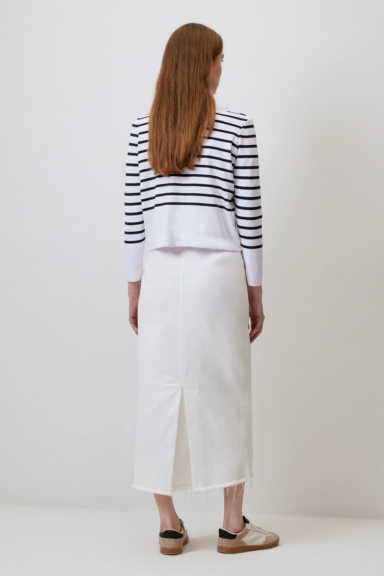 STRIPED SHORT KNIT CARDIGAN - Image 3
