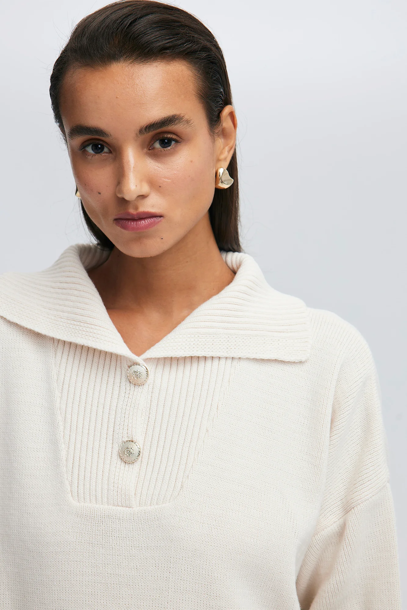 STRIPED SWEATER WITH BUTTON DETAIL - Image 5