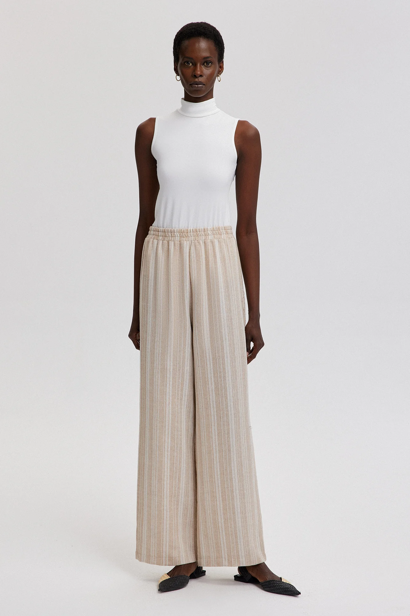 STRIPED TROUSERS WITH ELASTIC WAIST - Image 3