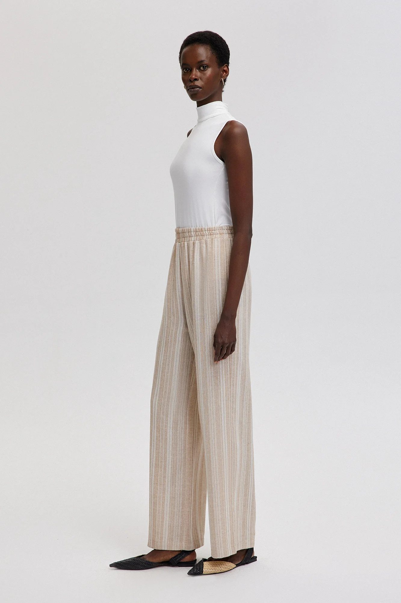 STRIPED TROUSERS WITH ELASTIC WAIST - Image 4