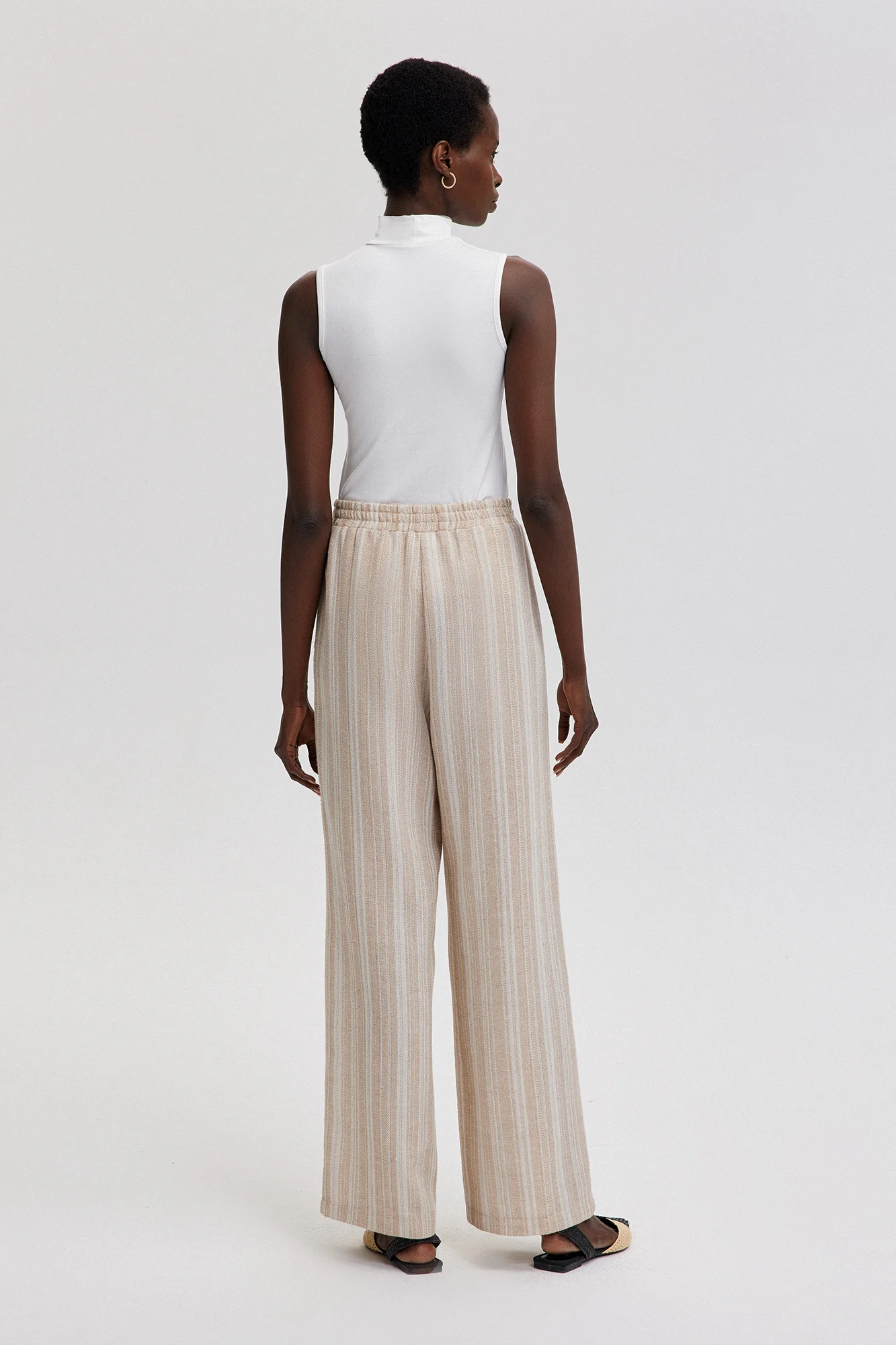 STRIPED TROUSERS WITH ELASTIC WAIST - Image 5