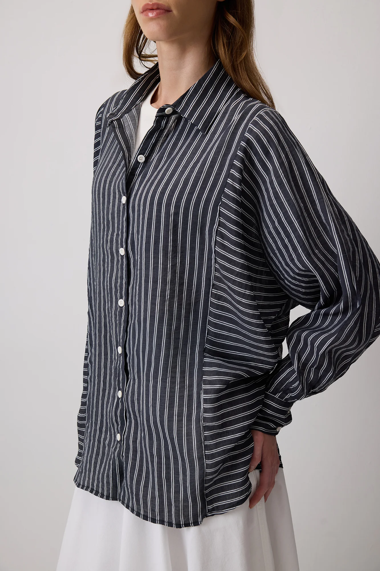 STRIPED VISCOSE SHIRT - Image 4