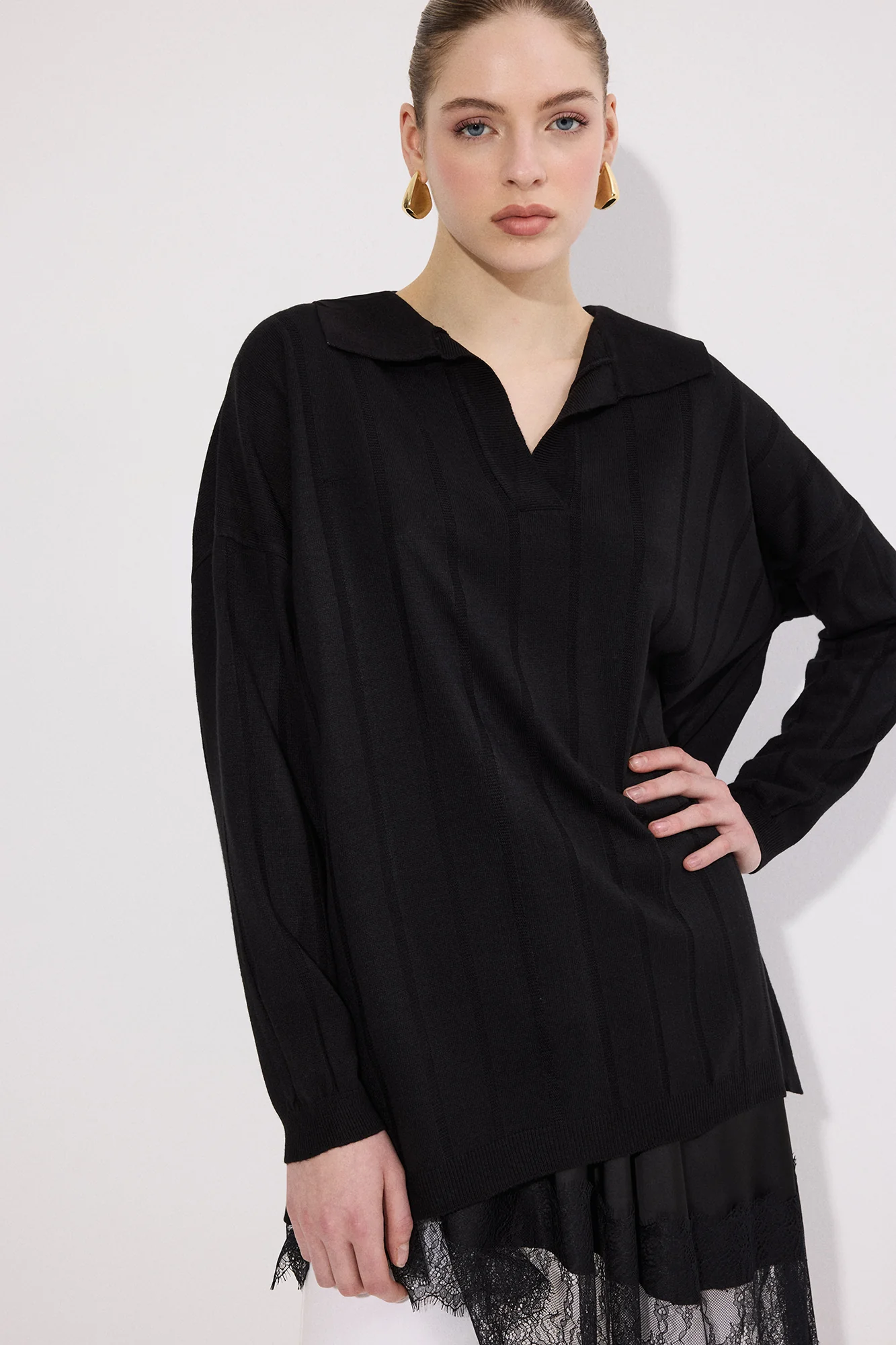 COLLARED KNİTTED TUNİC - Image 2