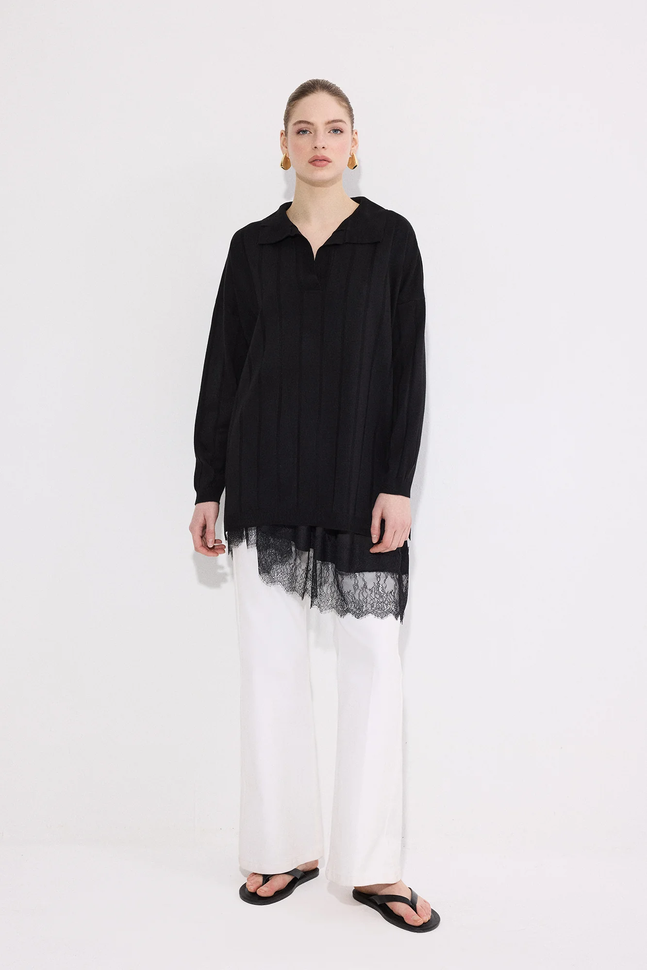 COLLARED KNİTTED TUNİC - Image 3