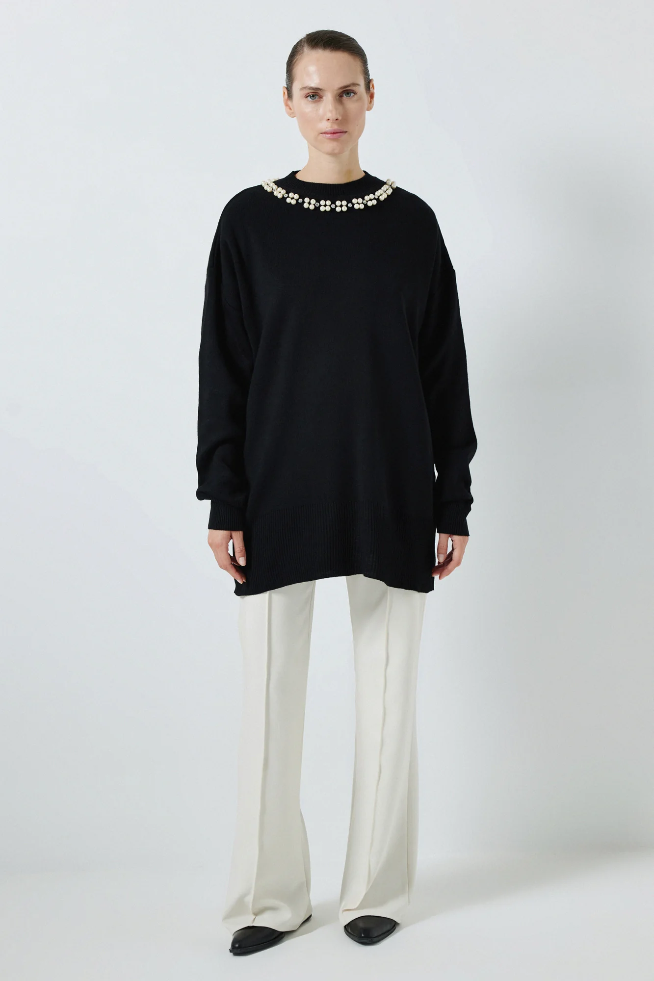 SWEATER WITH PEARL COLLAR - Image 3