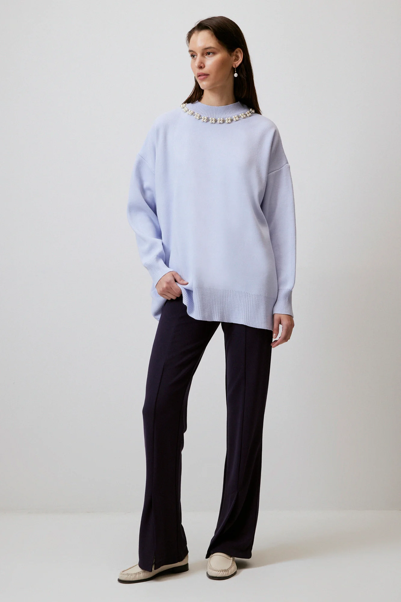 SWEATER WITH PEARL COLLAR - Image 2