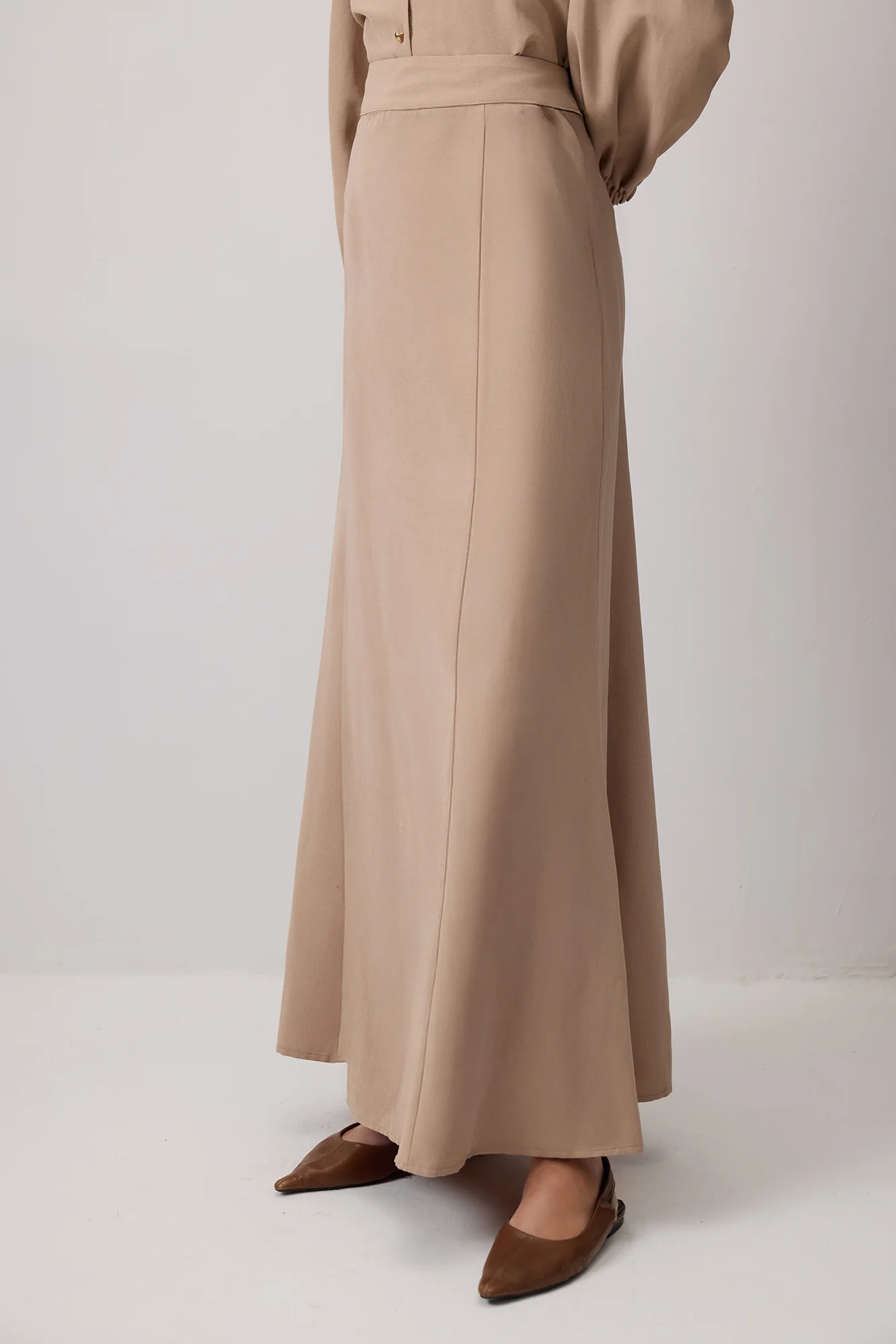 TEXTURED BELTED SHIRT SKIRT SET - Image 3