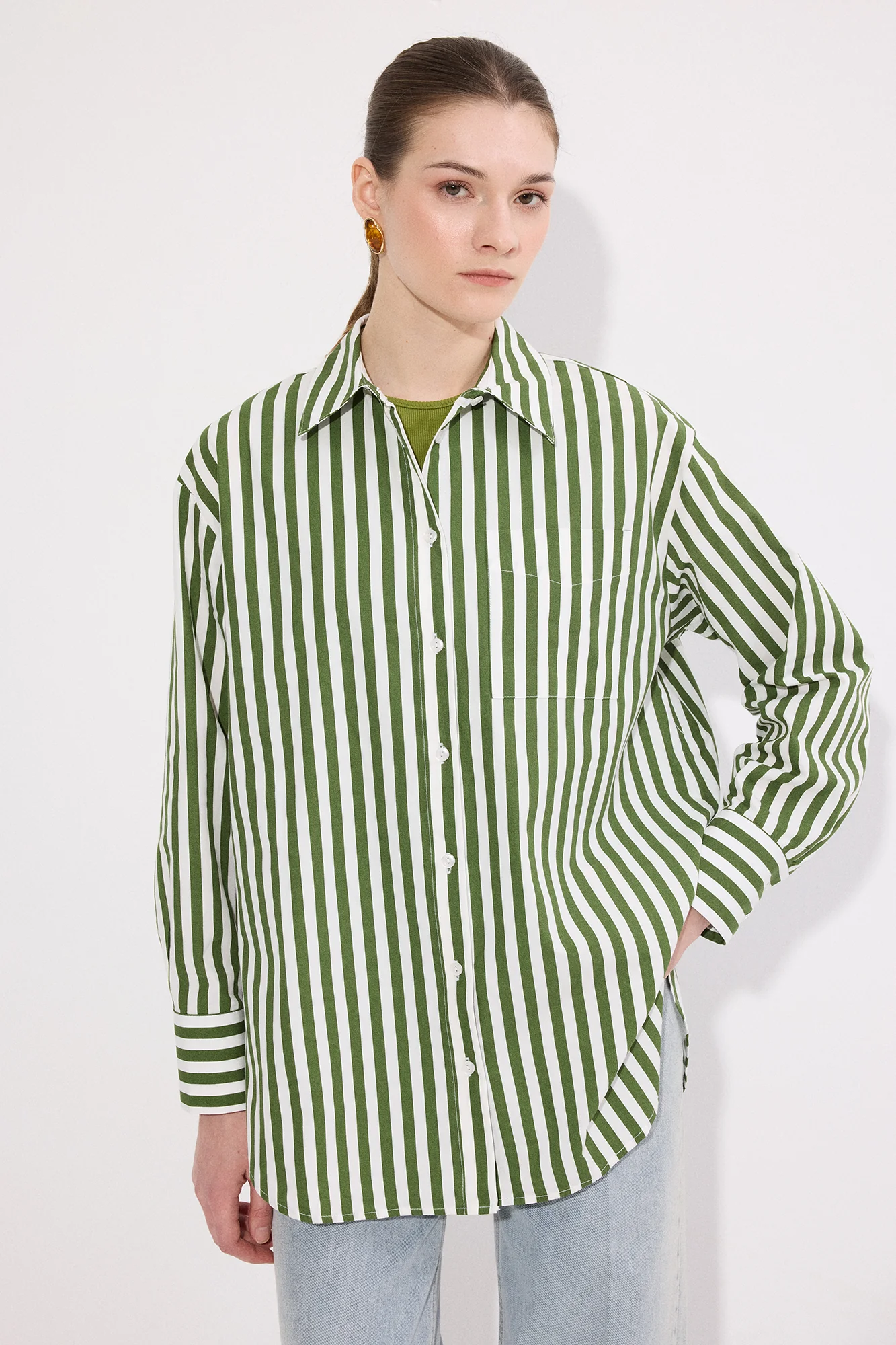 THICK STRIPED OVERSIZE SHIRT - Image 3