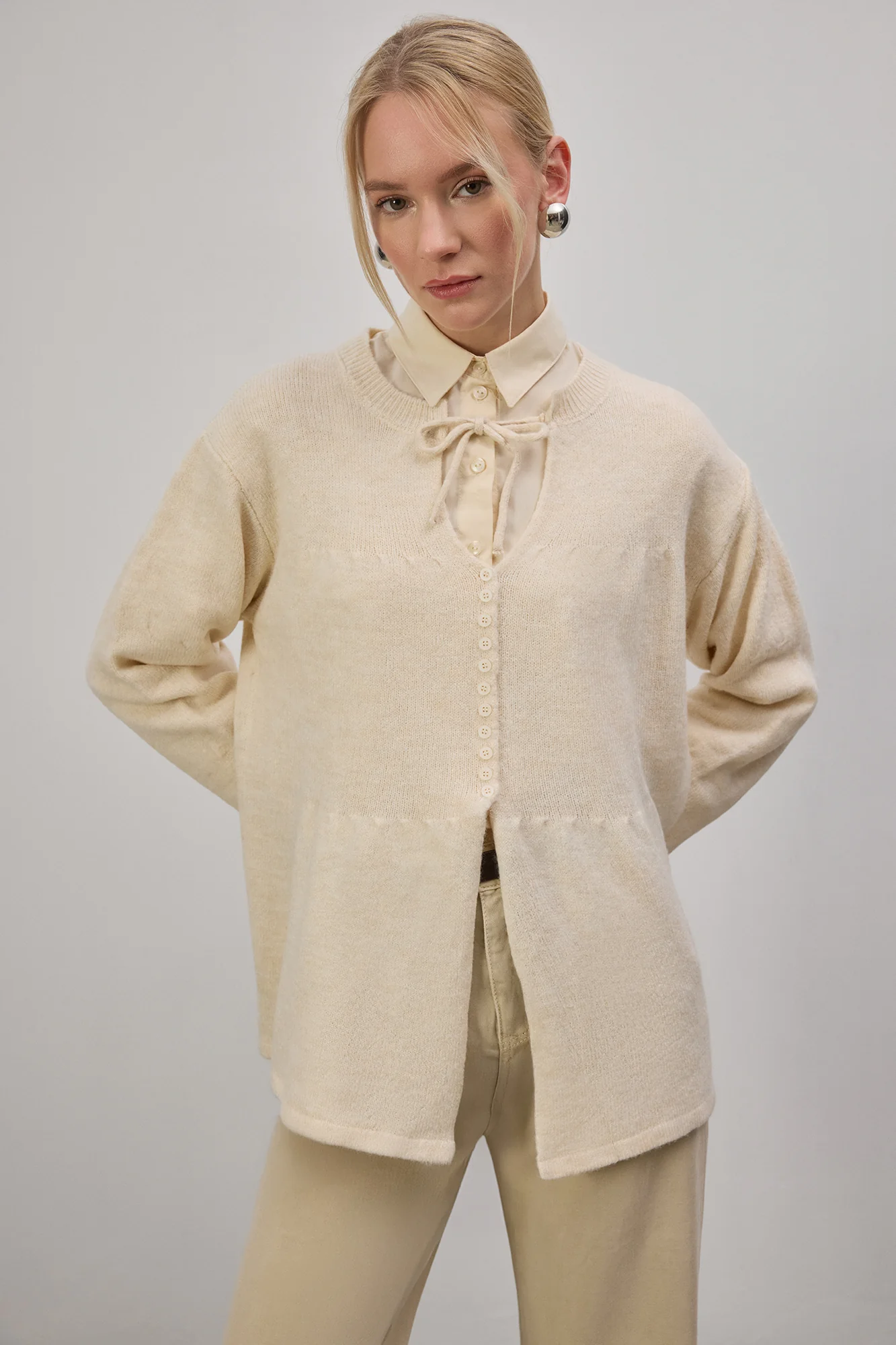 TIE-UP KNITTED CARDIGAN - Image 4