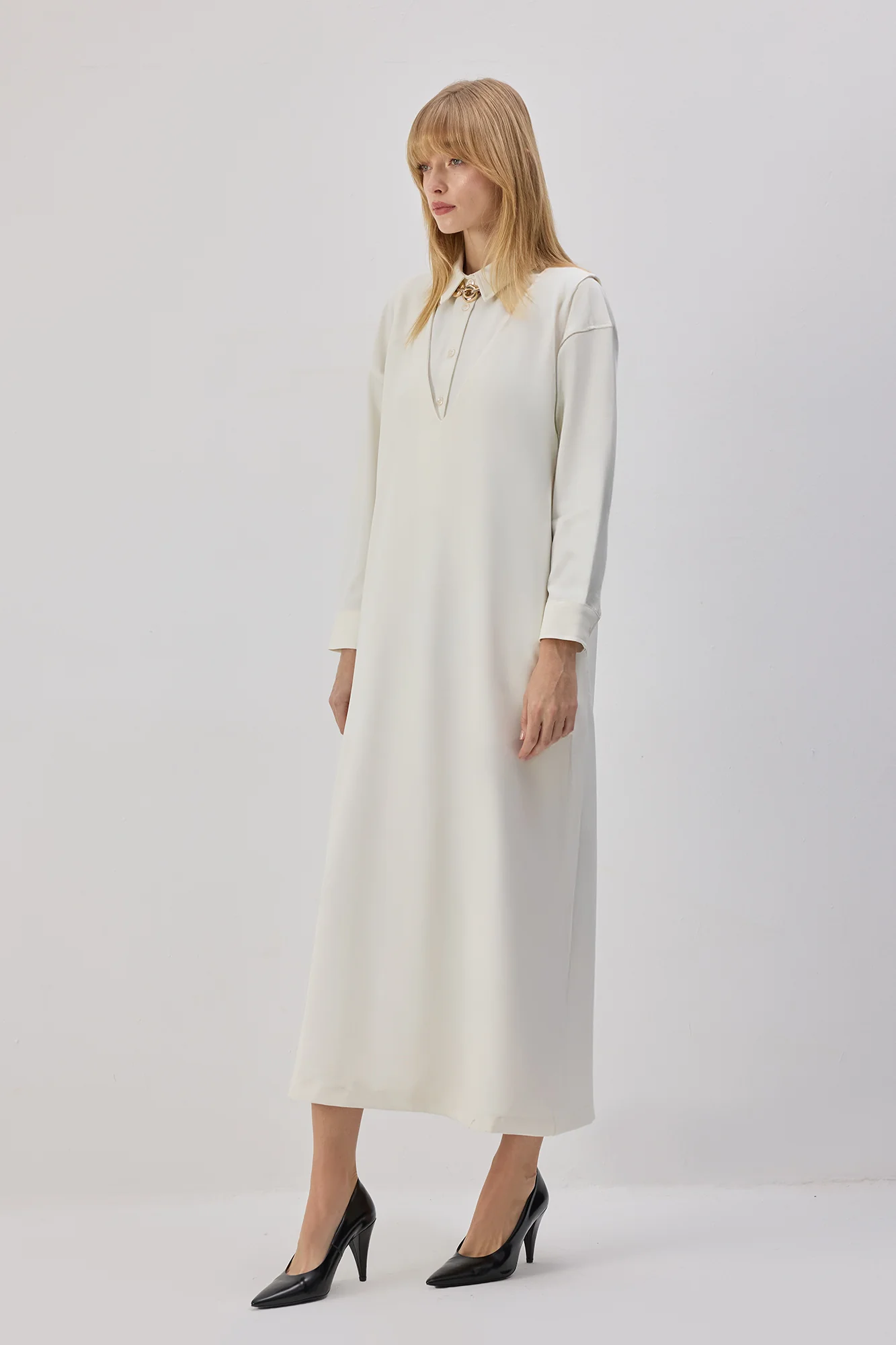 V-NECK PINAFORE DRESS - Image 6
