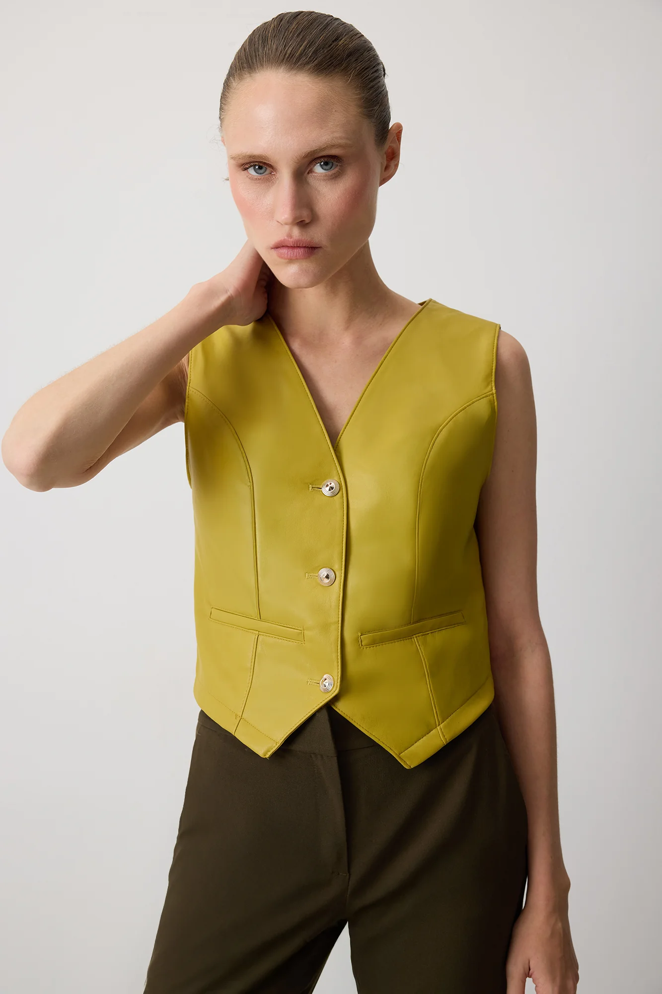 VEGAN LEATHER BLAZER VEST - Image 3