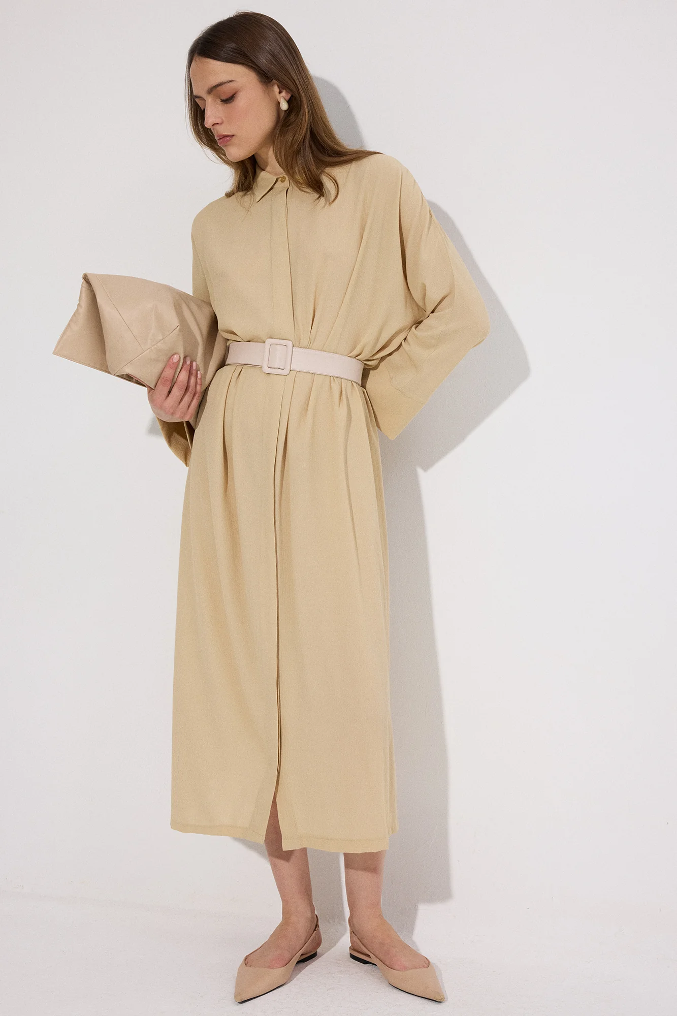 JAPANESE SLEEVE SHİRT DRESS - Image 2