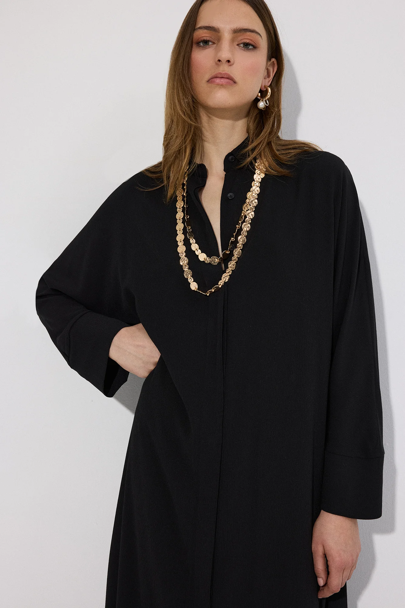 JAPANESE SLEEVE SHİRT DRESS - Image 2
