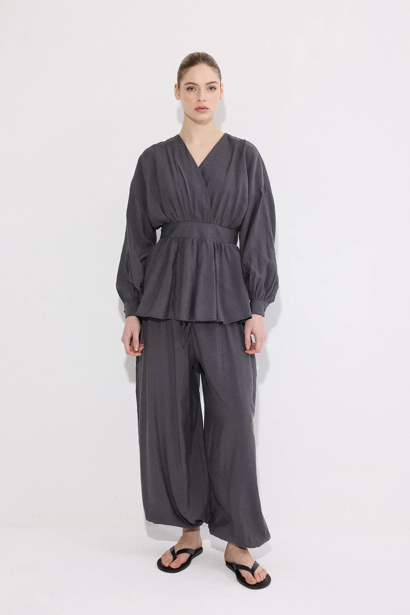 PEPLUM TUNİC AND HAREM PANTS 2-PİECE SET - Image 2