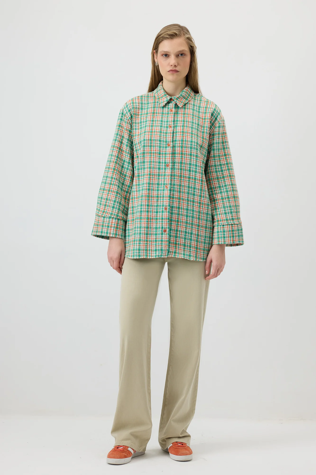 WIDE CUFF PLAID SHIRT - Image 2