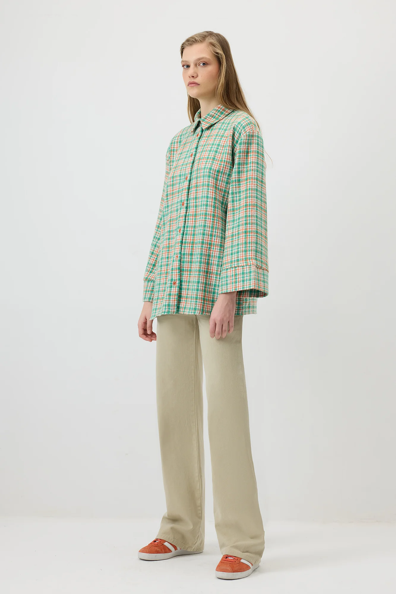 WIDE CUFF PLAID SHIRT - Image 5