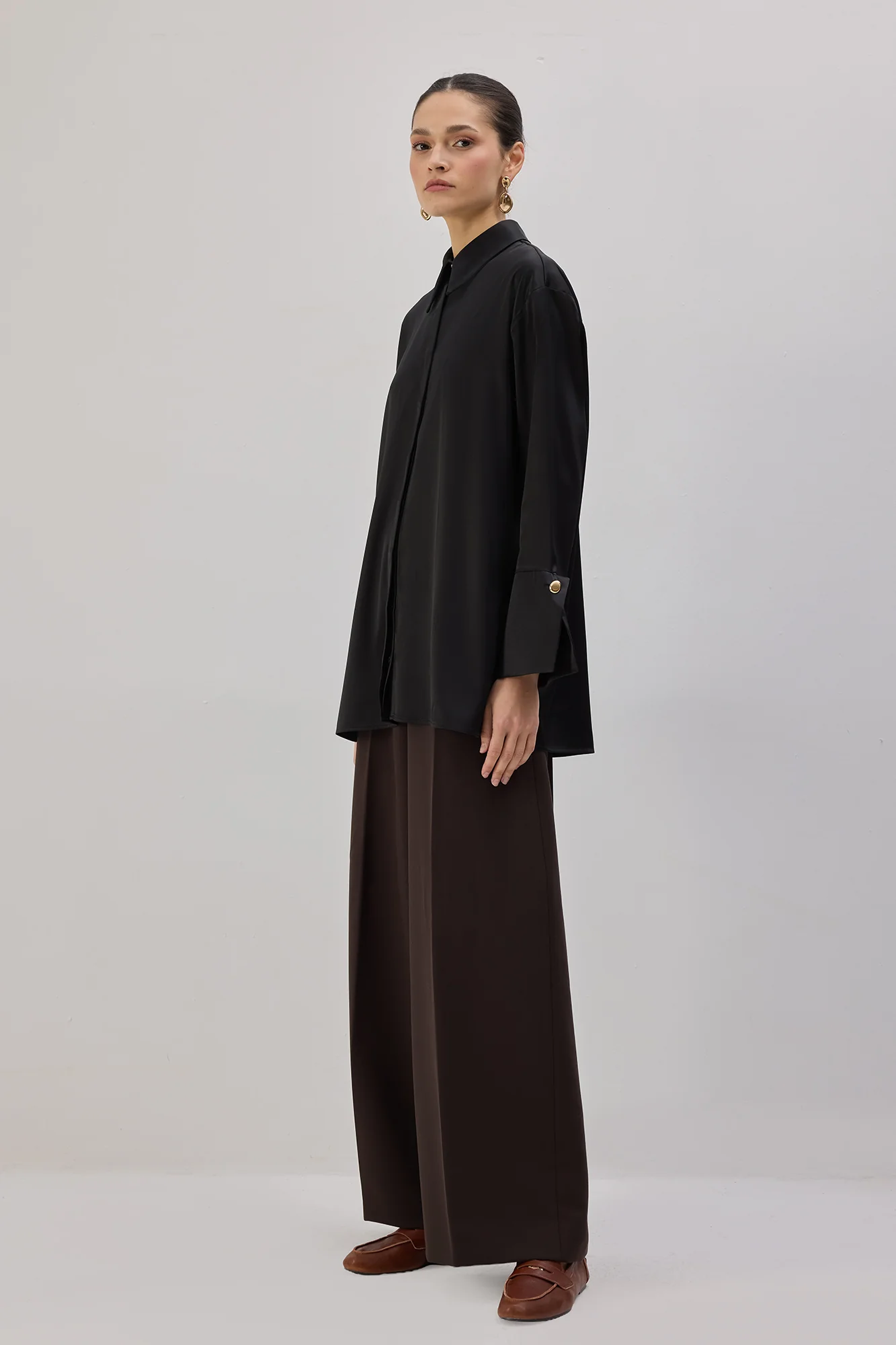 WIDE CUFF SATIN SHIRT - Image 5