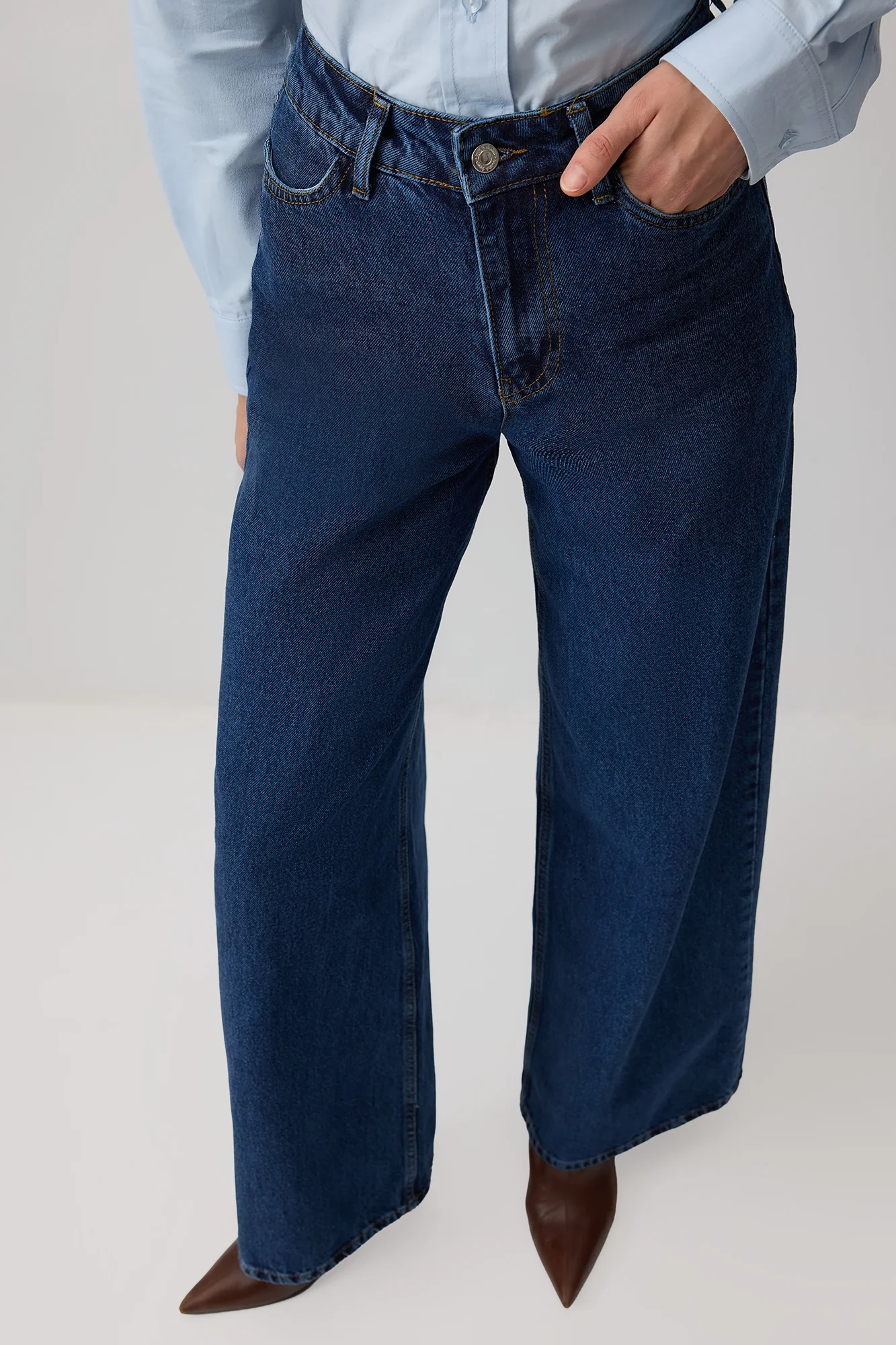 WIDE LEG DENIM TROUSERS - Image 4