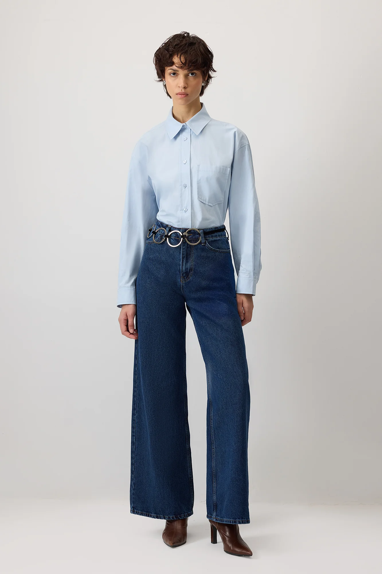 WIDE LEG DENIM TROUSERS - Image 5