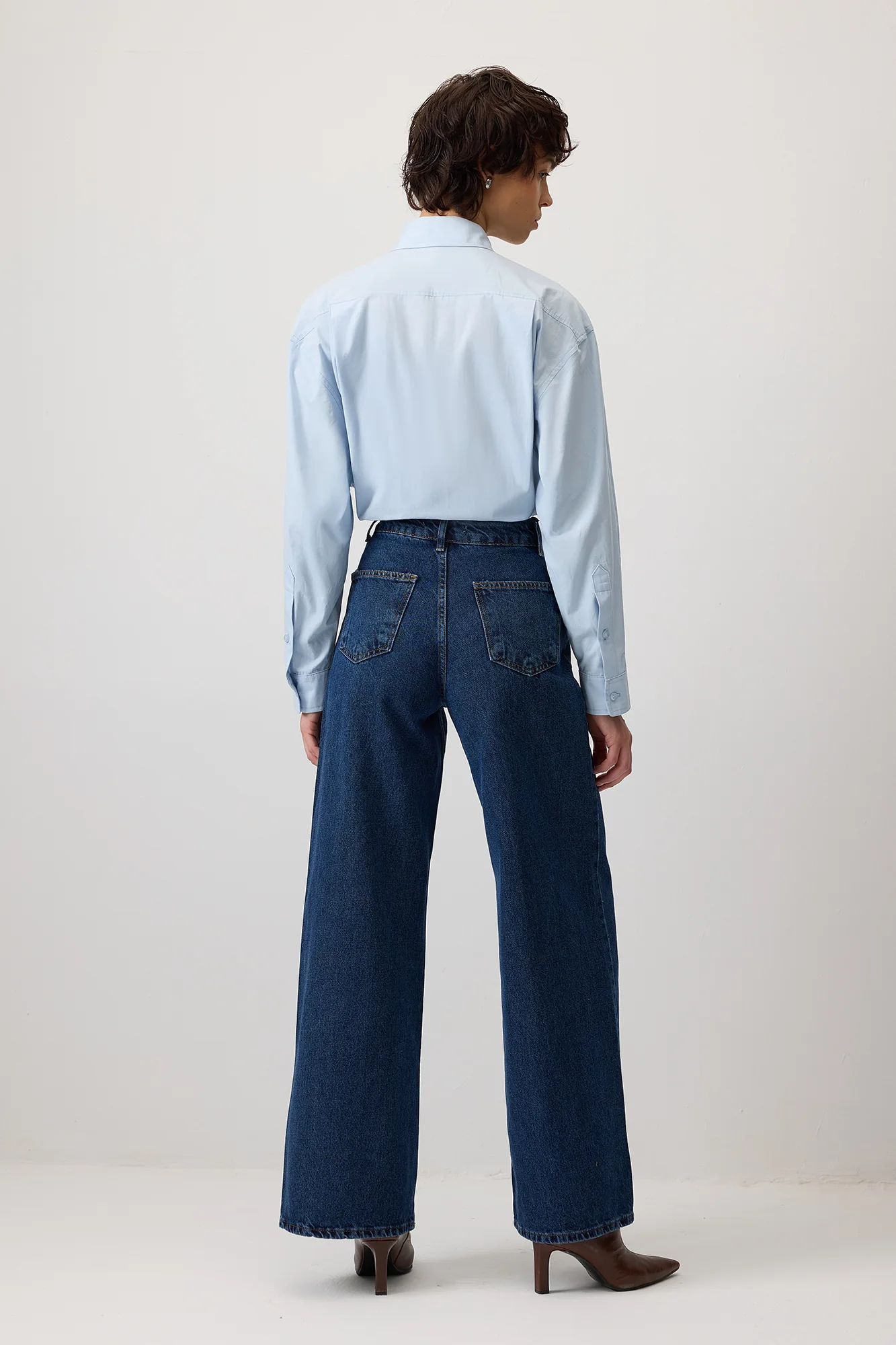 WIDE LEG DENIM TROUSERS - Image 6