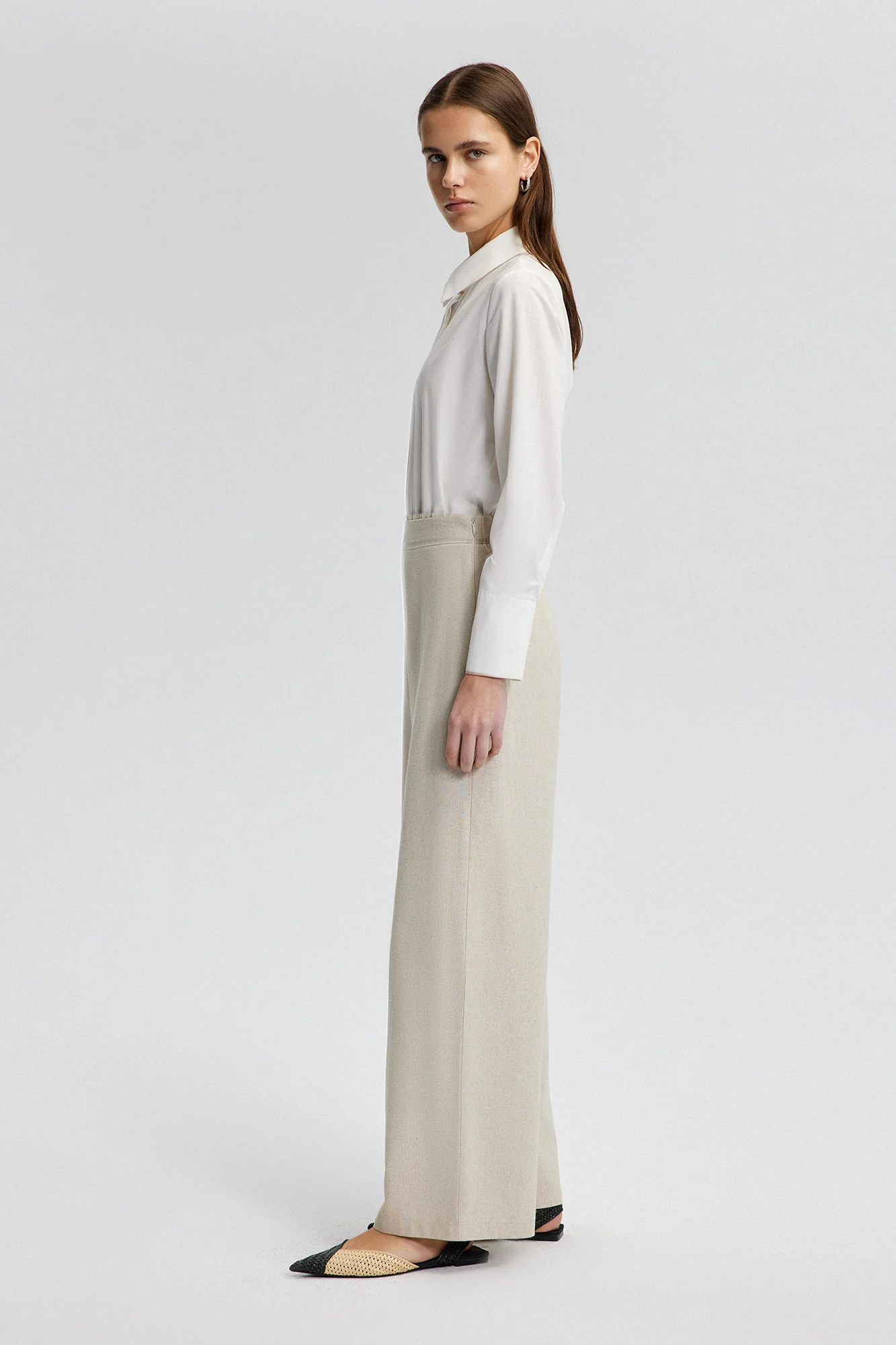 WIDE LEG LINEN TROUSERS - Image 4