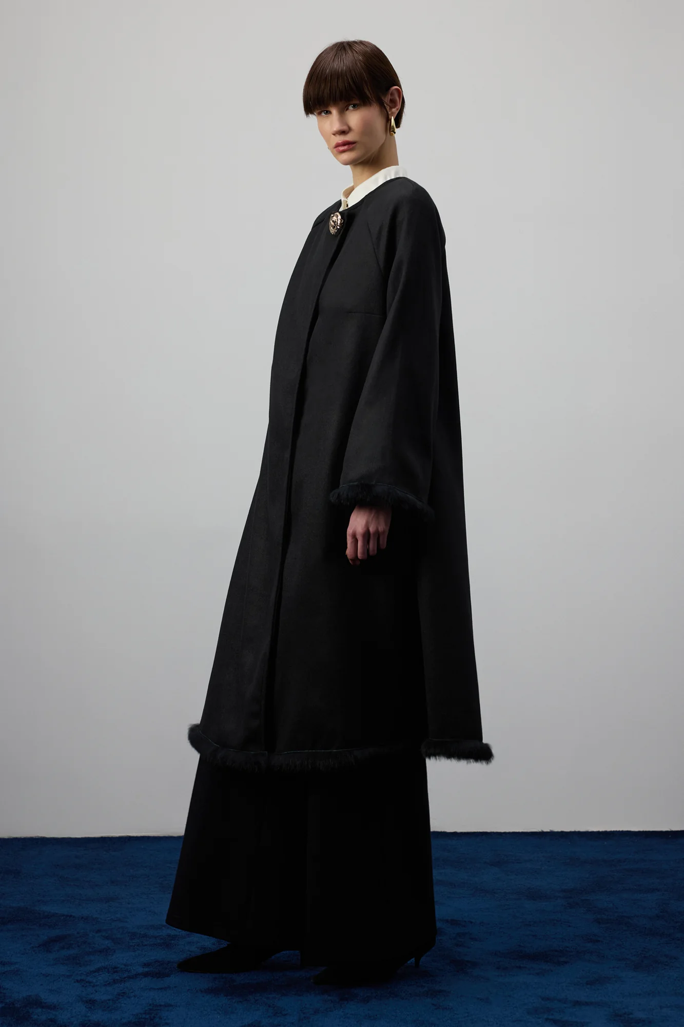 WOOL CASHMERE COAT WIT FUR DETAILS - Image 4