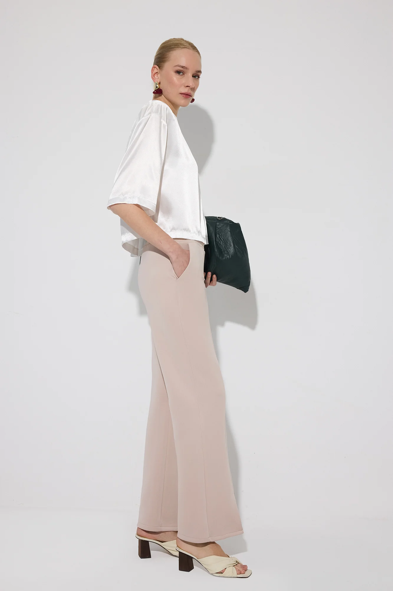 SLIT DETAILED SCUBA TROUSERS - Image 2