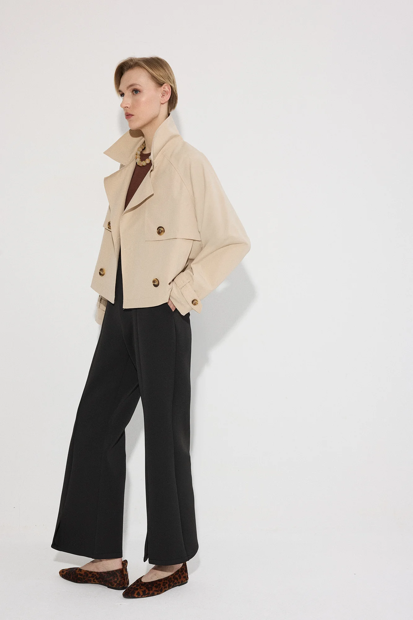 SLIT DETAILED SCUBA TROUSERS - Image 2