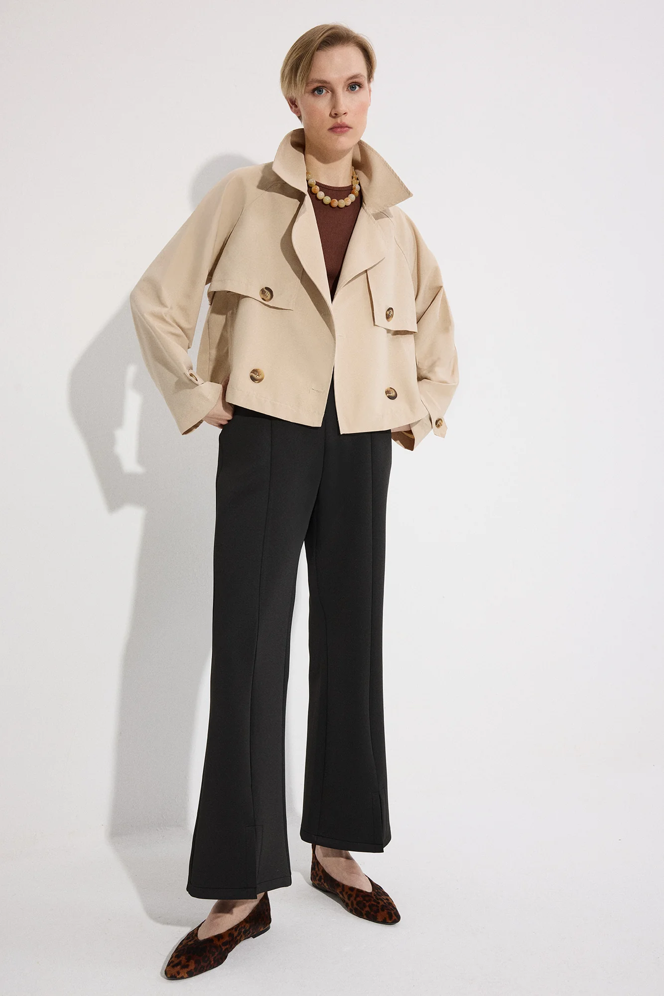 SLIT DETAILED SCUBA TROUSERS - Image 4