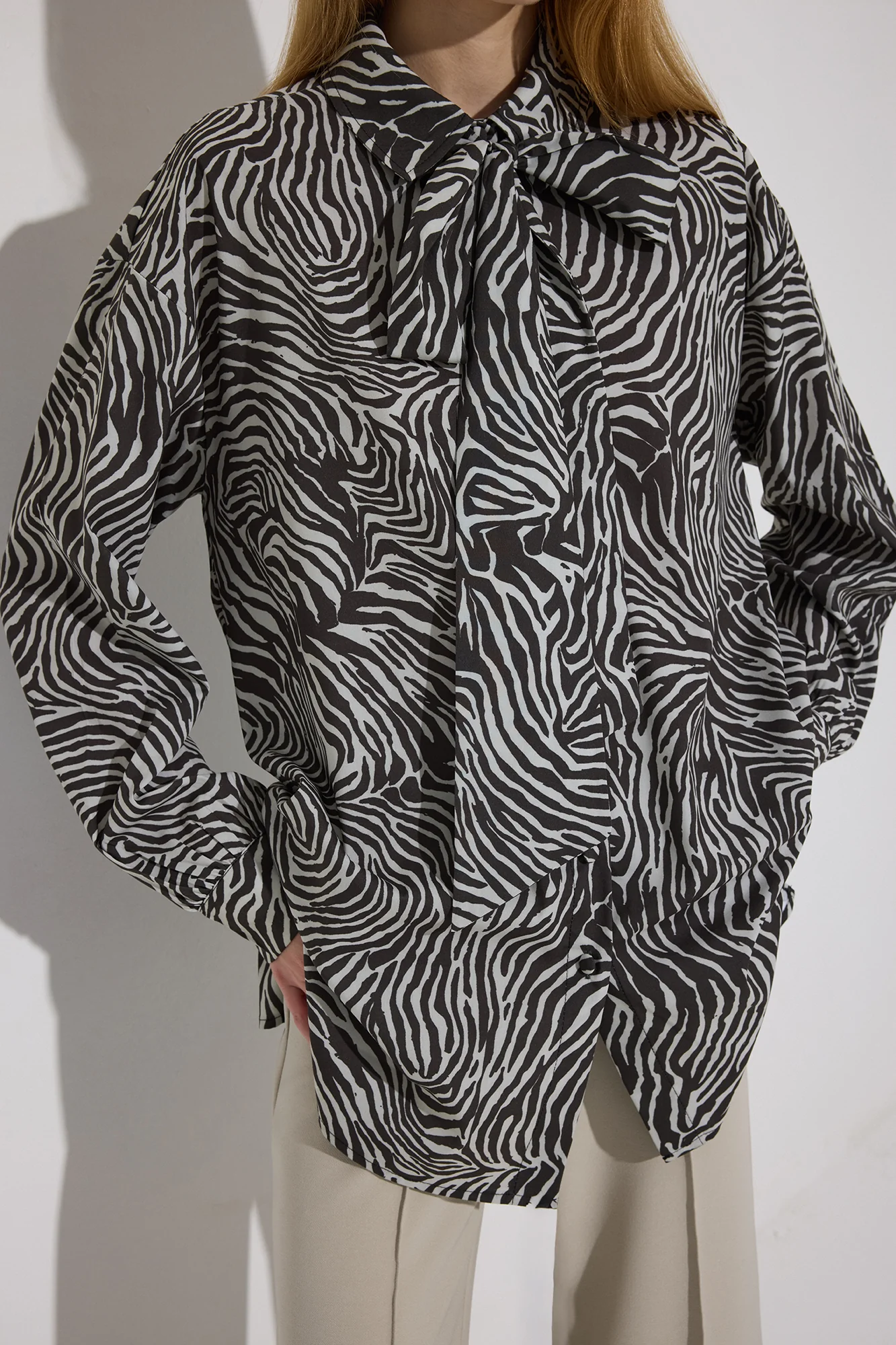 ZEBRA PRINT SATIN SHIRT - Image 5