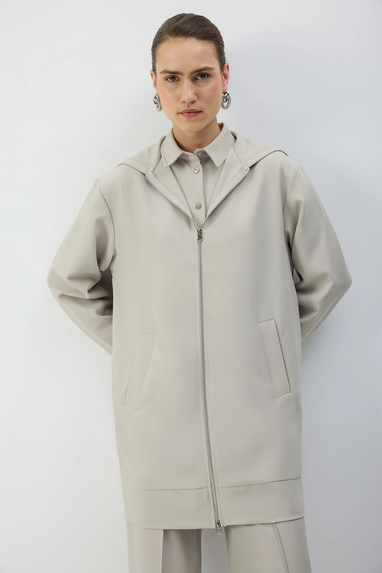 ZIP-UP HOODED JACKET - Image 3