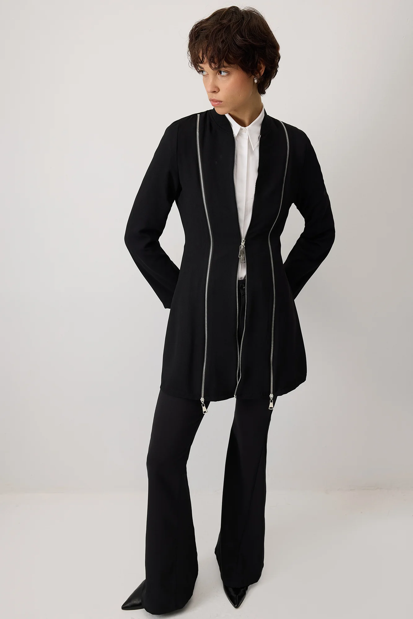 ZIPPERED CREPE JACKET - Image 2