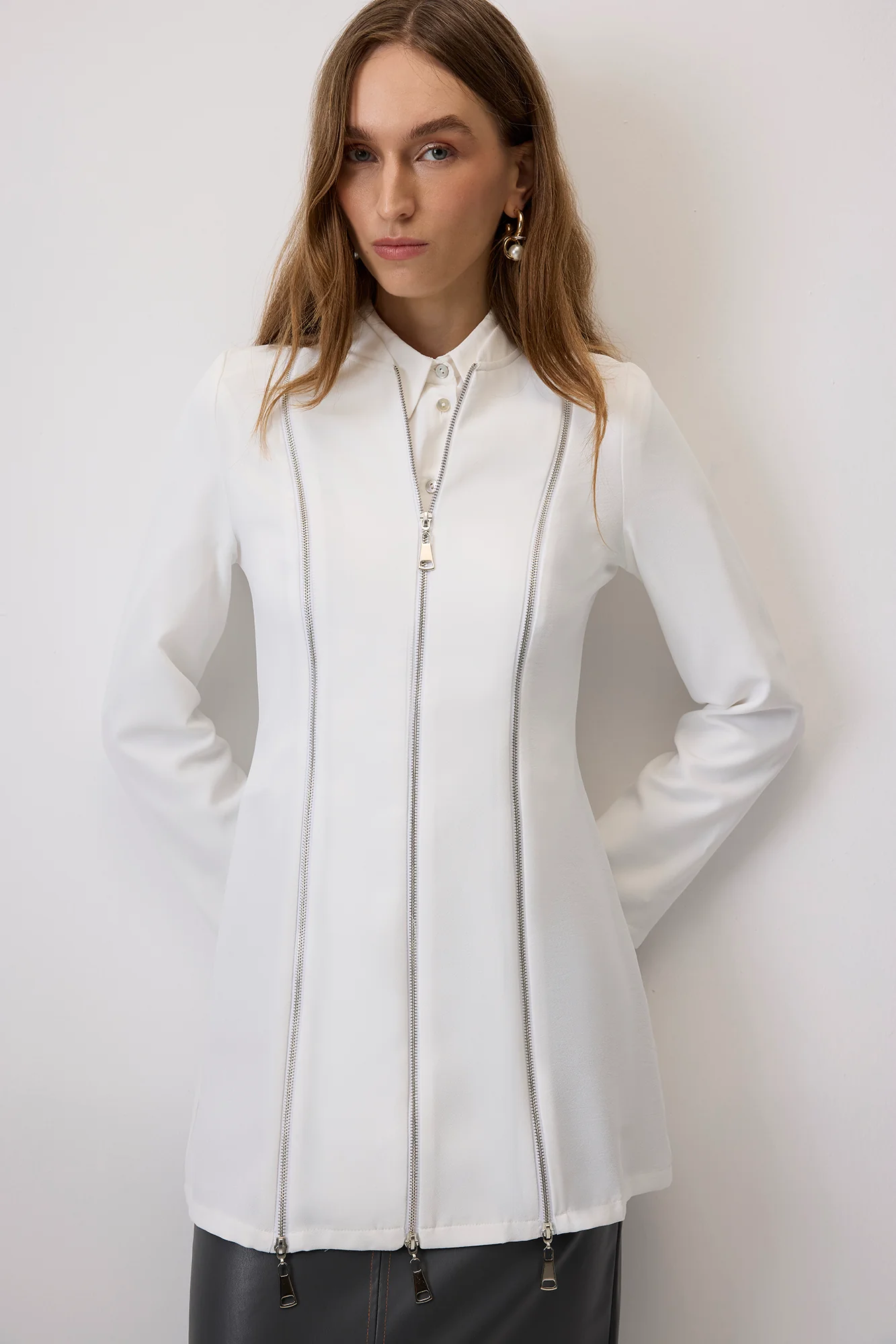 ZIPPERED CREPE JACKET - Image 4